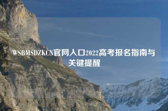 WSBMSDZKCN官网入口2022高考报名指南与关键提醒