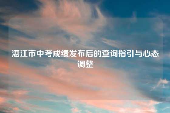 湛江市中考成绩发布后的查询指引与心态调整