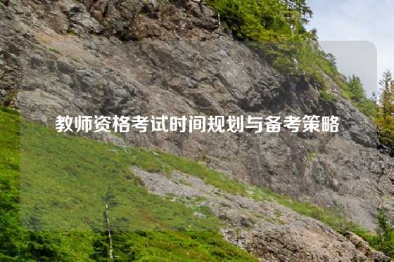 教师资格考试时间规划与备考策略