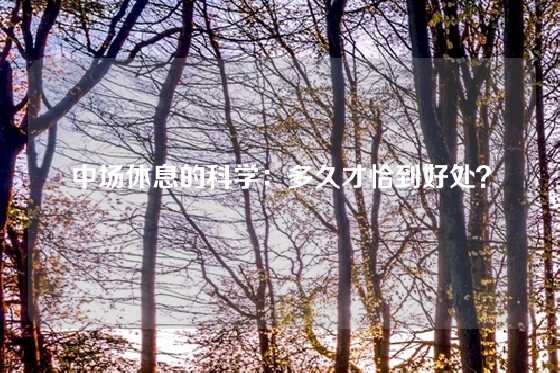 中场休息的科学：多久才恰到好处？