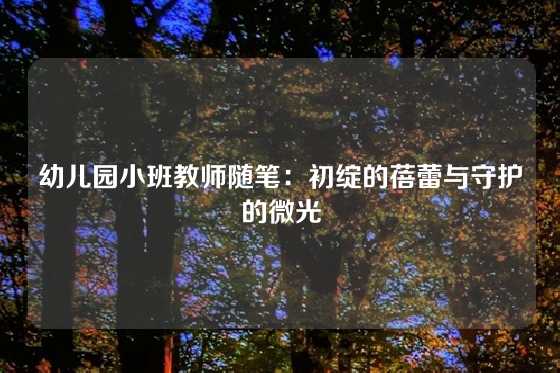 幼儿园小班教师随笔：初绽的蓓蕾与守护的微光