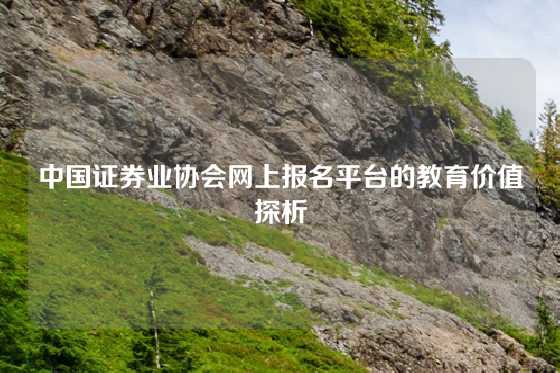 中国证券业协会网上报名平台的教育价值探析